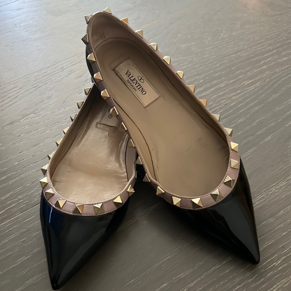 Valentino Rockstud pointed toe ballerina flats 35